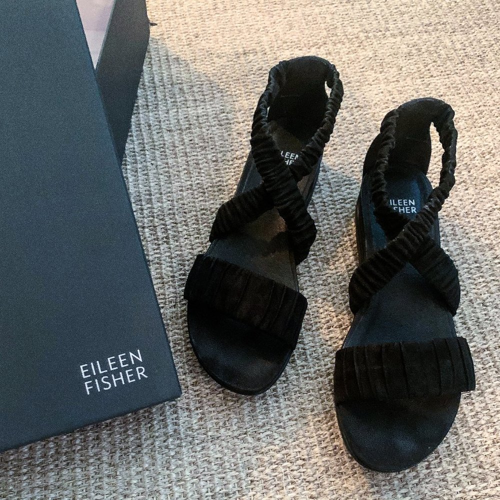 Elieen Fisher Wedge, Size 7, black